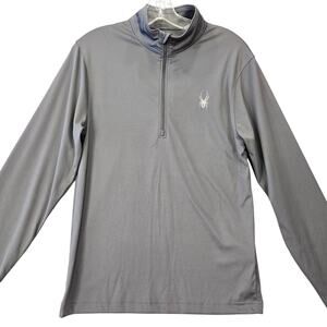 Spyder Gray Pullover Jacket High Neck Zip Henley Classic Long Sleeves Men Size S